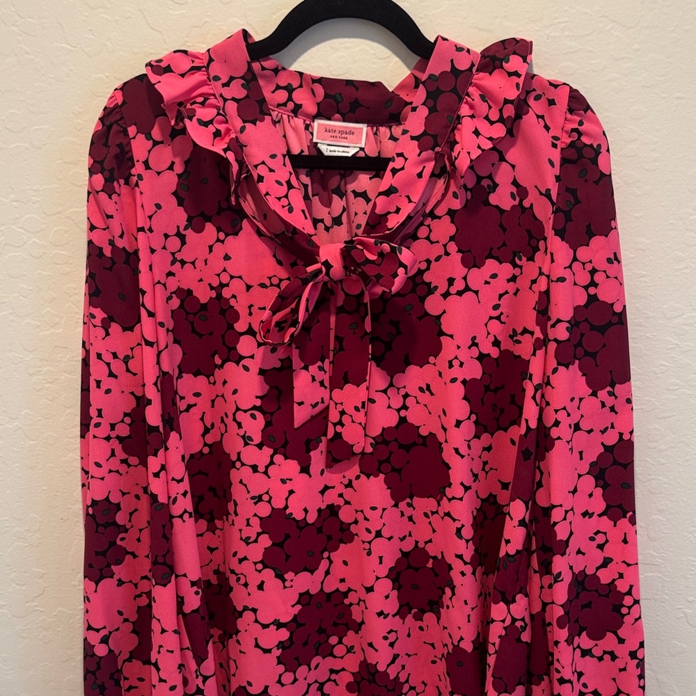 Kate Spade Pink and Burgundy Floral Top